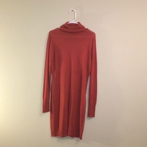 Orange sweater dress